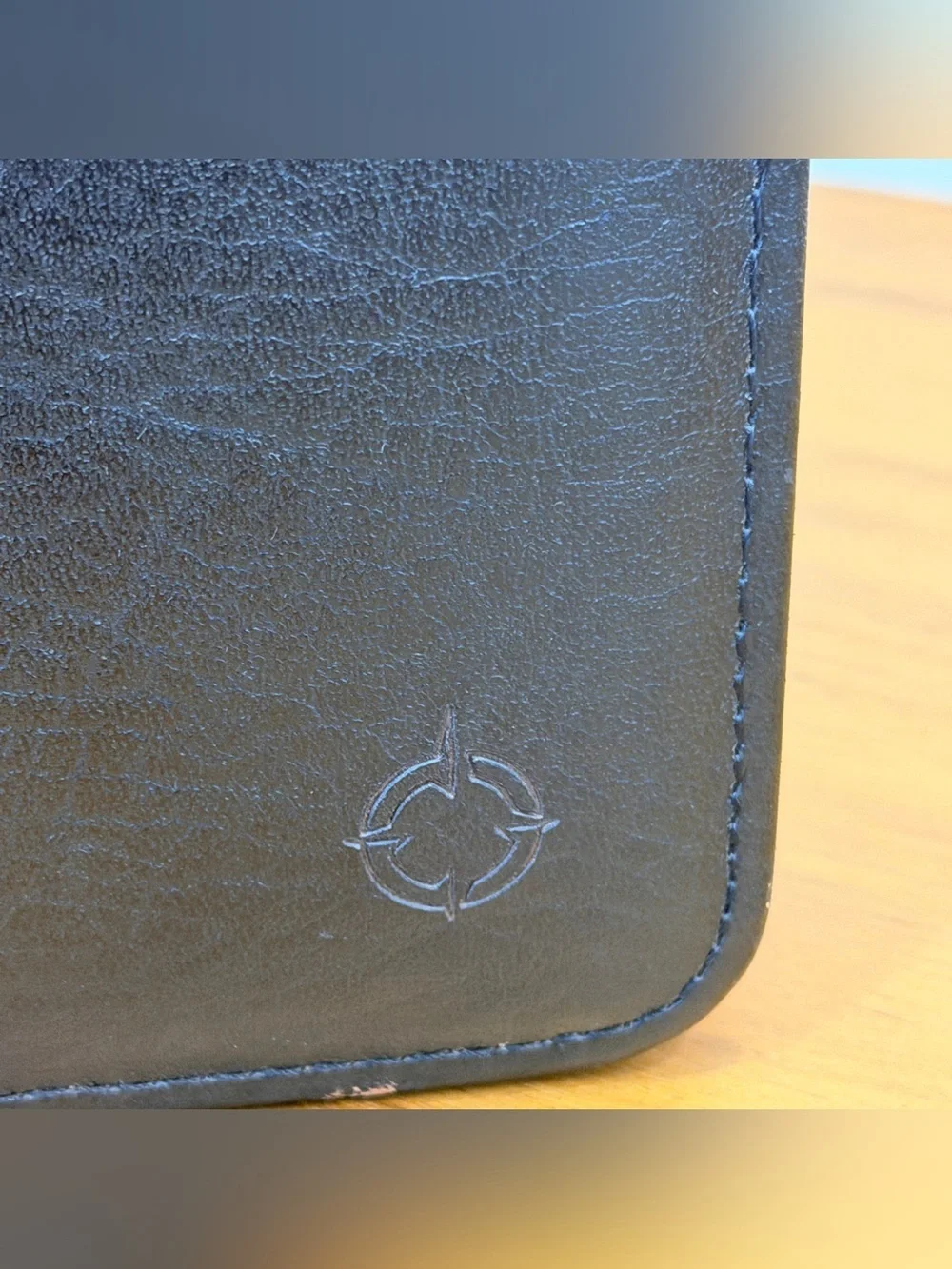 Franklin Covey Classic Black Full Grain Leather Zip Planner Korea Blooms 90s Y2K